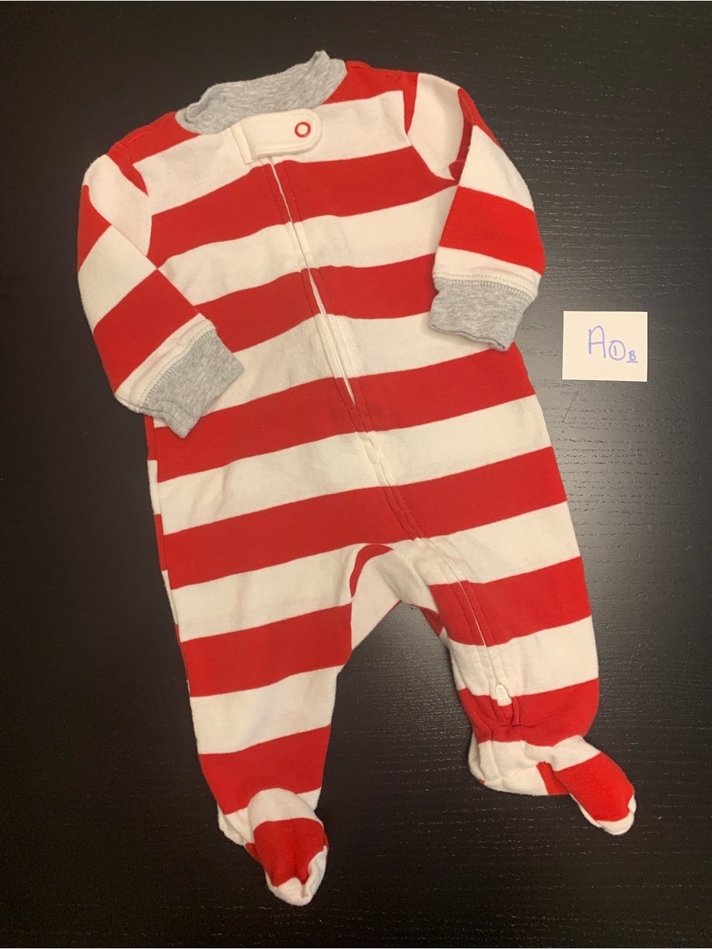 ⭐️2/$13.00⭐️ Carter's 3m Red & White Striped Footed Sleeper